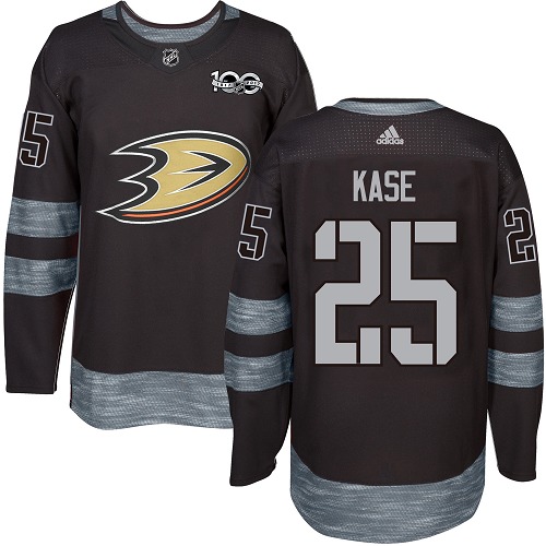 Adidas Anaheim Ducks #25 Ondrej Kase Black 1917-2017 100th Anniversary Stitched Jersey Men's