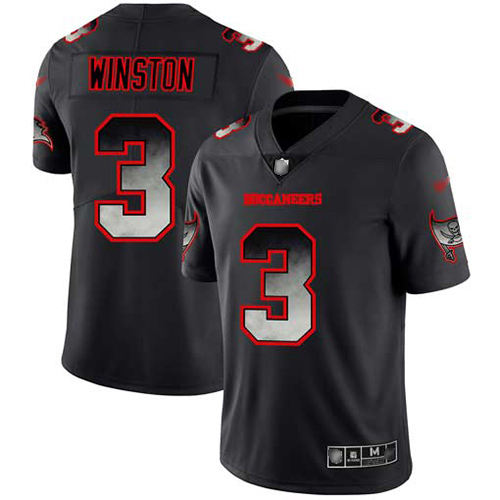 Tampa Bay Buccaneers #3 Jameis Winston Black Men's Stitched Vapor Untouchable Limited Smoke Fashion Jersey Men's