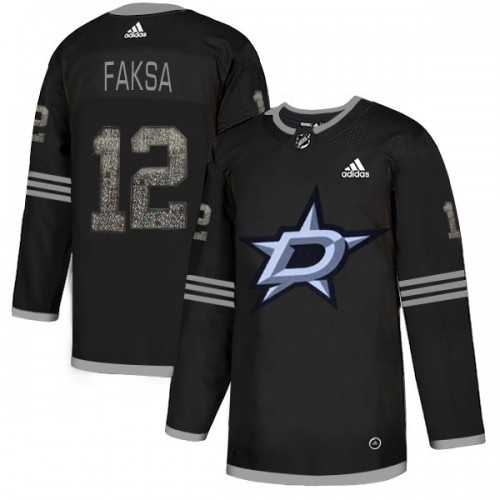 Adidas Dallas Stars #12 Radek Faksa Black Authentic Classic Stitched Jersey Men's
