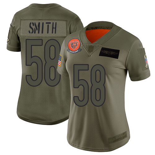Chicago Bears #58 Roquan Smith Camo Women's Stitched Limited 2019 Salute to Service Jersey Womens