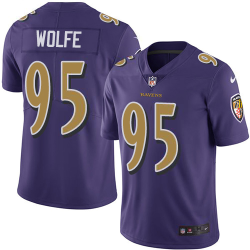Baltimore Ravens #95 Derek Wolfe Purple Men's Stitched Limited Rush Jersey Men's