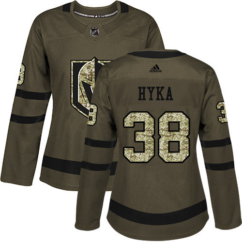 Adidas Golden Vegas Golden Knights #38 Tomas Hyka Green Salute to Service Women's Stitched Jersey Womens