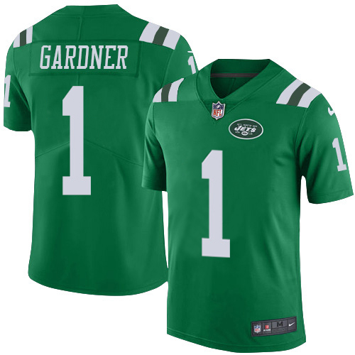 Jets #1 Ahmad Sauce Gardner Green Youth Stitched Elite Rush Jersey