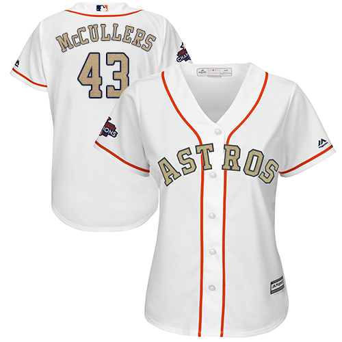 Houston Astros #43 Lance McCullers White 2018 Gold Program Cool Base Women's Stitched Jersey Womens
