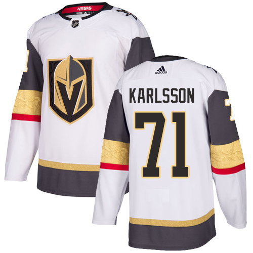 Adidas Golden Vegas Golden Knights #71 William Karlsson White Road Authentic Stitched Jersey Men's