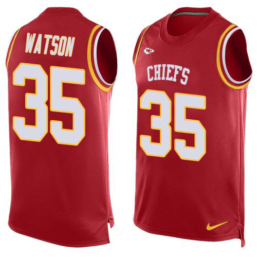 Chiefs #35 Jaylen Watson Red Team Color Men's Stitched Limited Tank Top Jersey