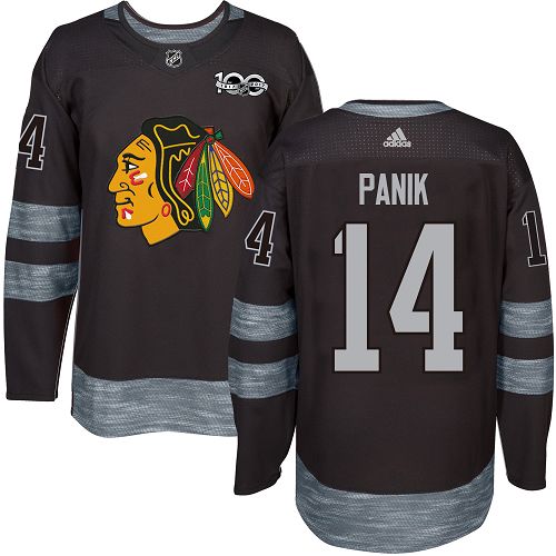 Adidas Chicago Blackhawks #14 Richard Panik Black 1917-2017 100th Anniversary Stitched Jersey Men's