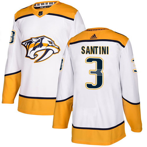 Adidas Nashville Predators #3 Steven Santini White Road Authentic Stitched Youth Jersey Youth