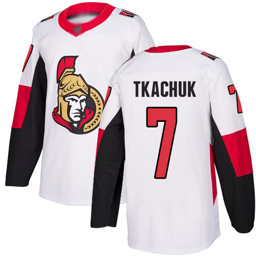 Adidas Ottawa Senators #7 Brady Tkachuk White Road Authentic Stitched Jersey Men's