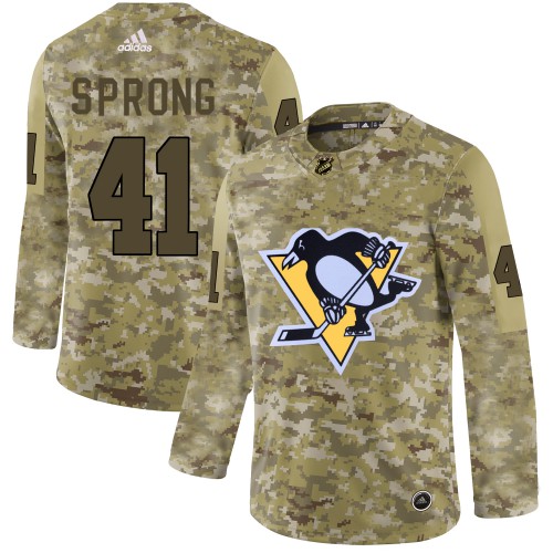 Adidas Pittsburgh Penguins #41 Daniel Sprong Camo Authentic Stitched Jersey Men's