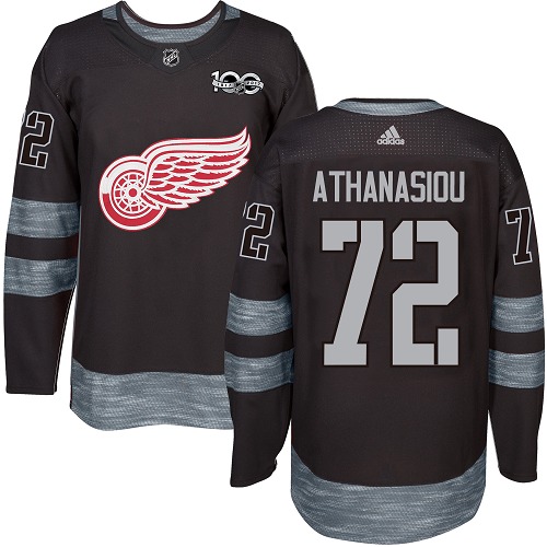 Adidas Detroit Red Wings #72 Andreas Athanasiou Black 1917-2017 100th Anniversary Stitched Jersey Men's