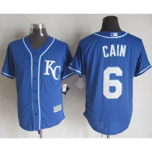 Kansas City Royals #6 Lorenzo Cain Blue Alternate 2 New Cool Base Stitched Jersey Men's