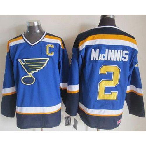 St. Louis Blues #2 Al MacInnis Light Blue CCM Throwback Stitched Jersey Men's