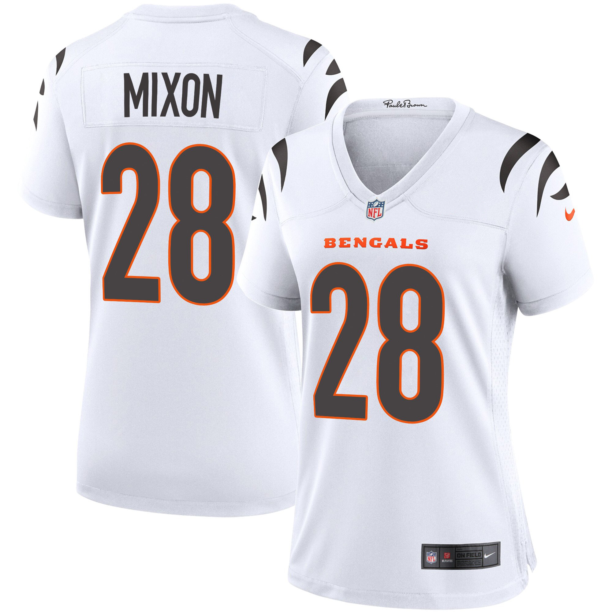 Cincinnati Bengals #28 Joe Mixon White Women's Game Jersey