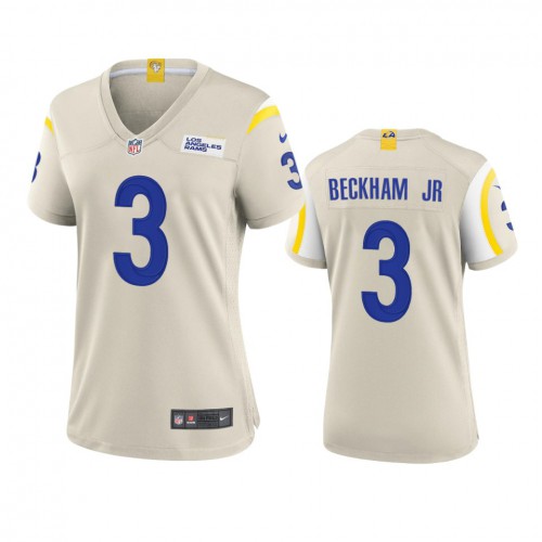 Los Angeles Los Angeles Rams #3 Odell Beckham Jr. Women's Game Jersey - Bone Womens