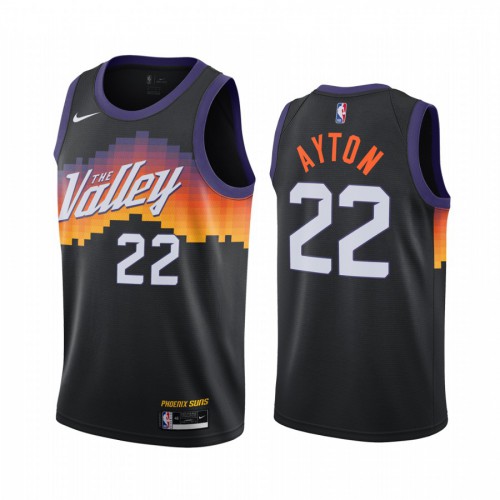 Phoenix Suns #22 Deandre Ayton Black Swingman 2020-21 City Edition Jersey Mens