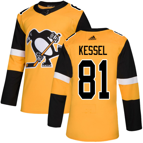 Adidas Pittsburgh Penguins #81 Phil Kessel Gold Alternate Authentic Stitched Jersey Men's