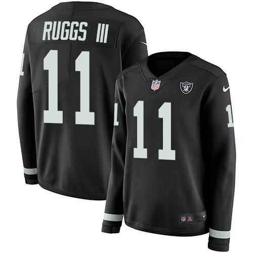 Las Vegas Raiders #11 Henry Ruggs III Black Team Color Women's Stitched Limited Therma Long Sleeve Jersey Womens
