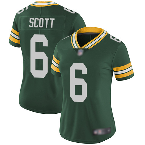 Green Bay Packers #6 JK Scott Green Team Color Women's Stitched Vapor Untouchable Limited Jersey Womens