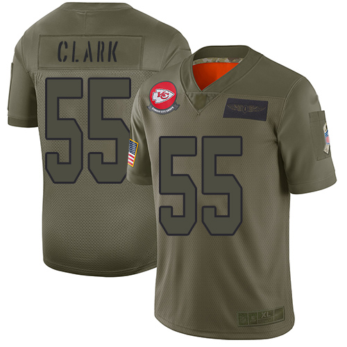 Kansas City Chiefs #55 Frank Clark Camo Men's Stitched Limited 2019 Salute To Service Jersey Men's