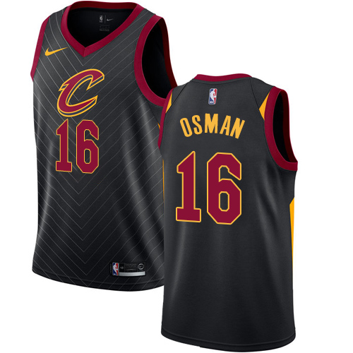 Cleveland Cavaliers #16 Cedi Osman Black Swingman Statement Edition Jersey Mens