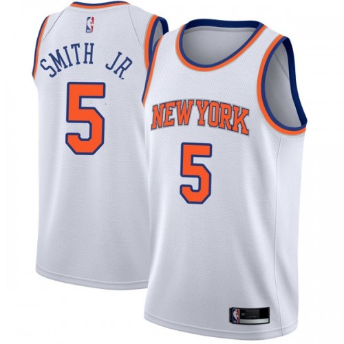 New York Knicks #5 Dennis Smith Jr White Youth Swingman Association Edition Jersey Youth