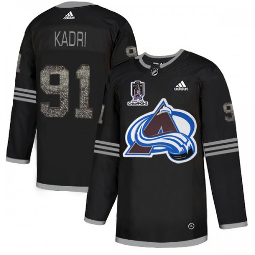 Adidas Colorado Avalanche #91 Nazem Kadri Black Youth 2022 Stanley Cup Champions Authentic Classic Stitched Jersey Youth