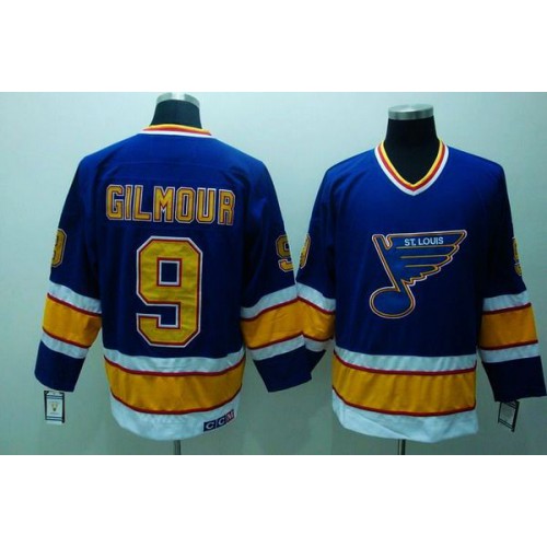 St. Louis Blues #9 Doug Gilmour Stitched Blue CCM Throwback Jersey Men's