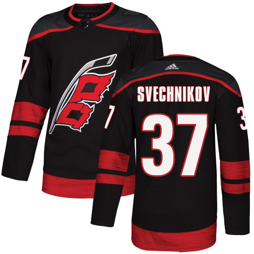 Adidas Carolina Hurricanes #37 Andrei Svechnikov Black Alternate Authentic Stitched Youth Jersey Youth