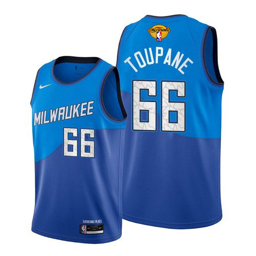 Milwaukee Bucks #66 Axel Toupane Youth 2021 Finals Bound City Edition Jersey Blue Youth