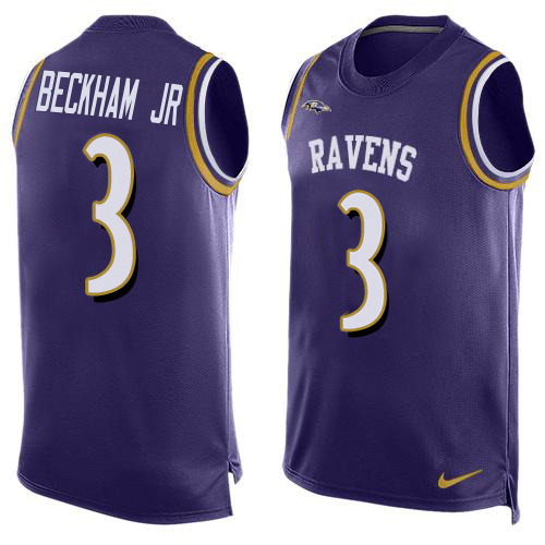 Ravens #3 Odell Beckham Jr. Purple Team Color Men's Stitched Limited Tank Top Jersey