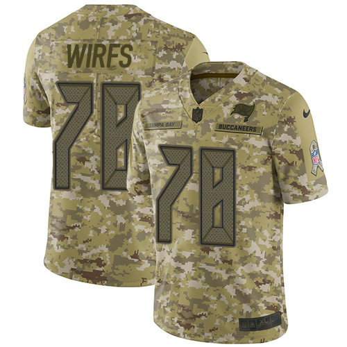 Tampa Bay Buccaneers #78 Tristan Wirfs Camo Youth Stitched Limited 2018 Salute To Service Jersey Youth