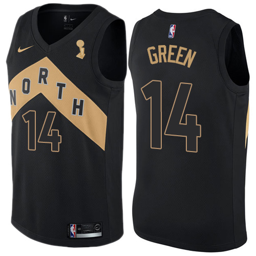 Toronto Raptors #14 Danny Green Black 2019 Finals Champions Swingman City Edition Jersey Mens