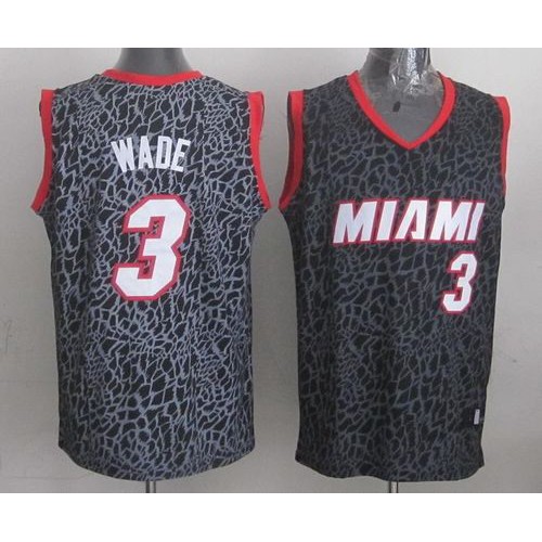 Miami Heat #3 Dwyane Wade Black Crazy Light Stitched Jersey Mens