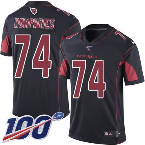 Arizona Cardinals #74 D.J. Humphries Black Men's Stitched Limited Rush 100th Season Jersey Men's