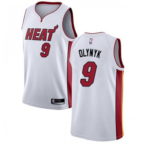 Miami Heat #9 Kelly Olynyk White Youth Swingman Association Edition Jersey Youth