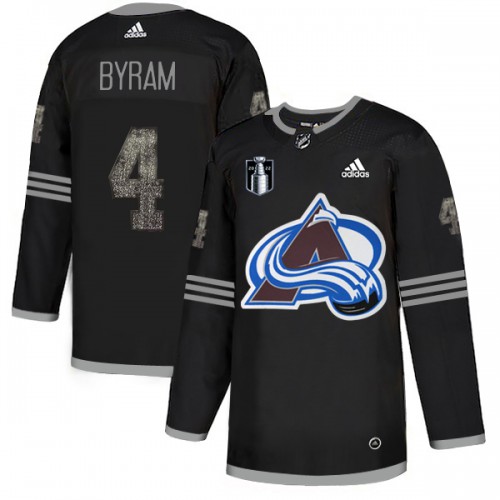 Adidas Colorado Avalanche #4 Bowen Byram Black 2022 Stanley Cup Final Patch Authentic Classic Stitched Jersey Men's