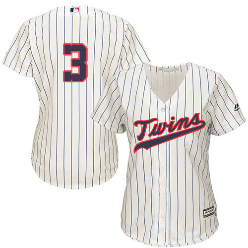 Minnesota Twins #3 Harmon Killebrew Cream Strip Alternate Women's Stitched Jersey Womens