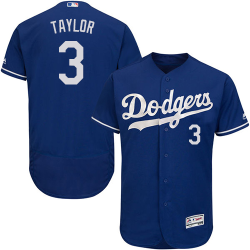 Los Angeles Dodgers #3 Chris Taylor Blue Flexbase Authentic Collection Stitched Jersey Men's