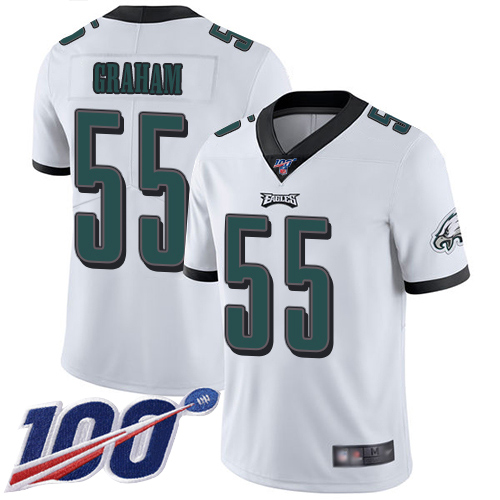 Eagles #55 Brandon Graham White Men's Stitched 100th Season Vapor Limited Jersey