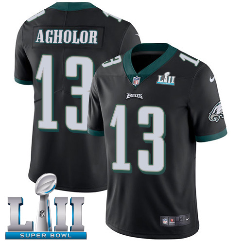 Philadelphia Eagles #13 Nelson Agholor Black Alternate Super Bowl LII Youth Stitched Vapor Untouchable Limited Jersey Youth