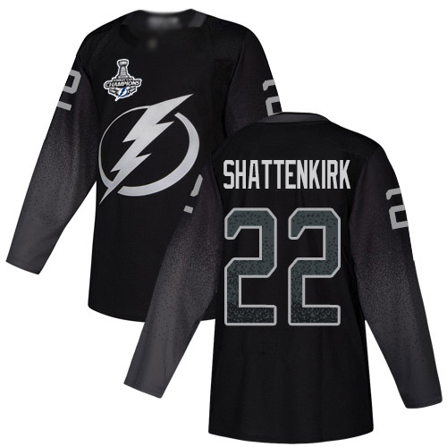 Adidas Tampa Bay Lightning #22 Kevin Shattenkirk Black Alternate Authentic 2020 Stanley Cup Champions Stitched Jersey Men's