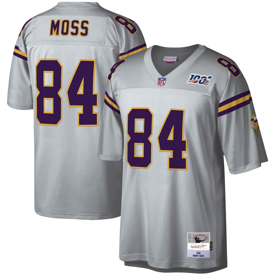 Minnesota Vikings #84 Randy Moss Mitchell & Ness 100 Retired Player Platinum Jersey