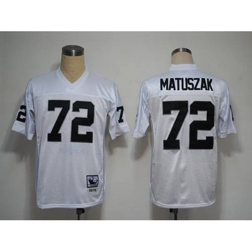 Mitchell and Ness Las Vegas Raiders #72 John Matuszak White Stitched Jersey Men's