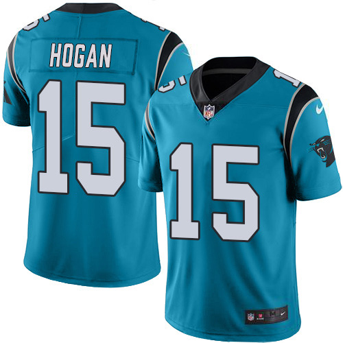 Carolina Panthers #15 Chris Hogan Blue Men's Stitched Limited Rush Jersey Men's