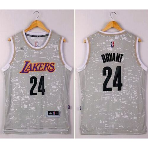Los Angeles Lakers #24 Kobe Bryant Grey City Light Stitched Jersey Mens
