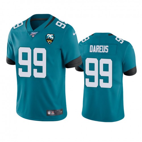 Jacksonville Jaguars #99 Marcell Dareus Teal 25th Anniversary Vapor Limited Stitched 100th Season Jersey Men's