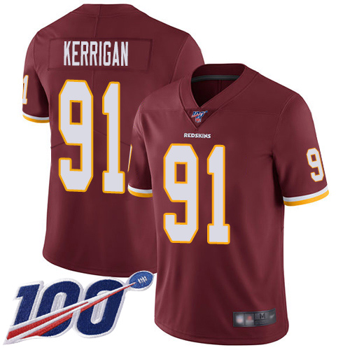 Washington Commanders #91 Ryan Kerrigan Burgundy Red Team Color Men's Stitched 100th Season Vapor Limited Jersey Men's