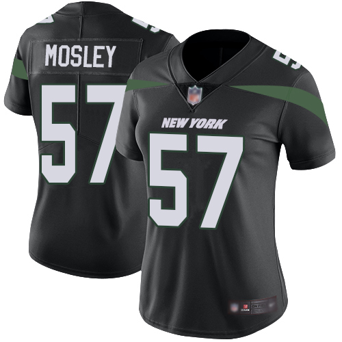 Jets #57 C.J. Mosley Black Alternate Women's Stitched Vapor Untouchable Limited Jersey