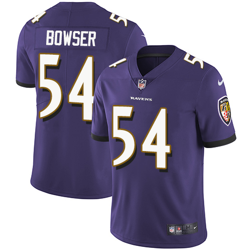 Baltimore Ravens #54 Tyus Bowser Purple Team Color Men's Stitched Vapor Untouchable Limited Jersey Men's